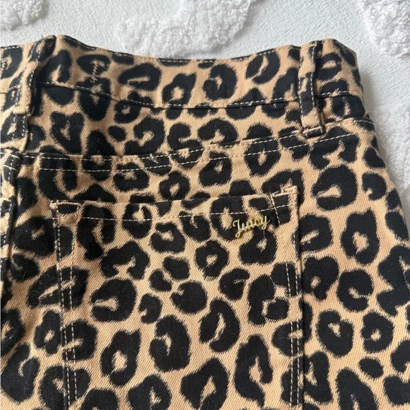 Juicy Couture Leopard Print Jean Shorts - Black and Tan - Picture 4 of 6